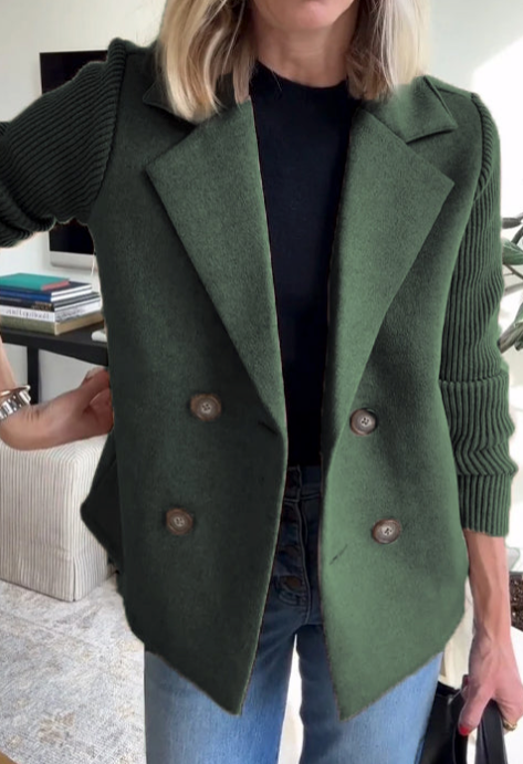 Nahide - Blazer Con Mangas Acanaladas y Cuello Con Solapas