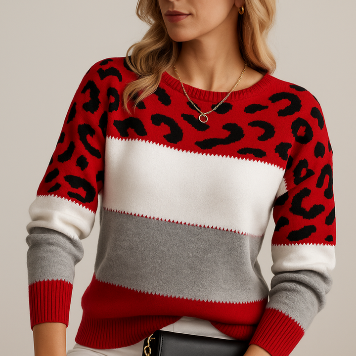 Diletta - Elegante Jersey Con Estampado De Leopardo