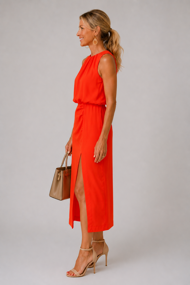 Antoinette - Vestido Midi Con Abertura Lateral