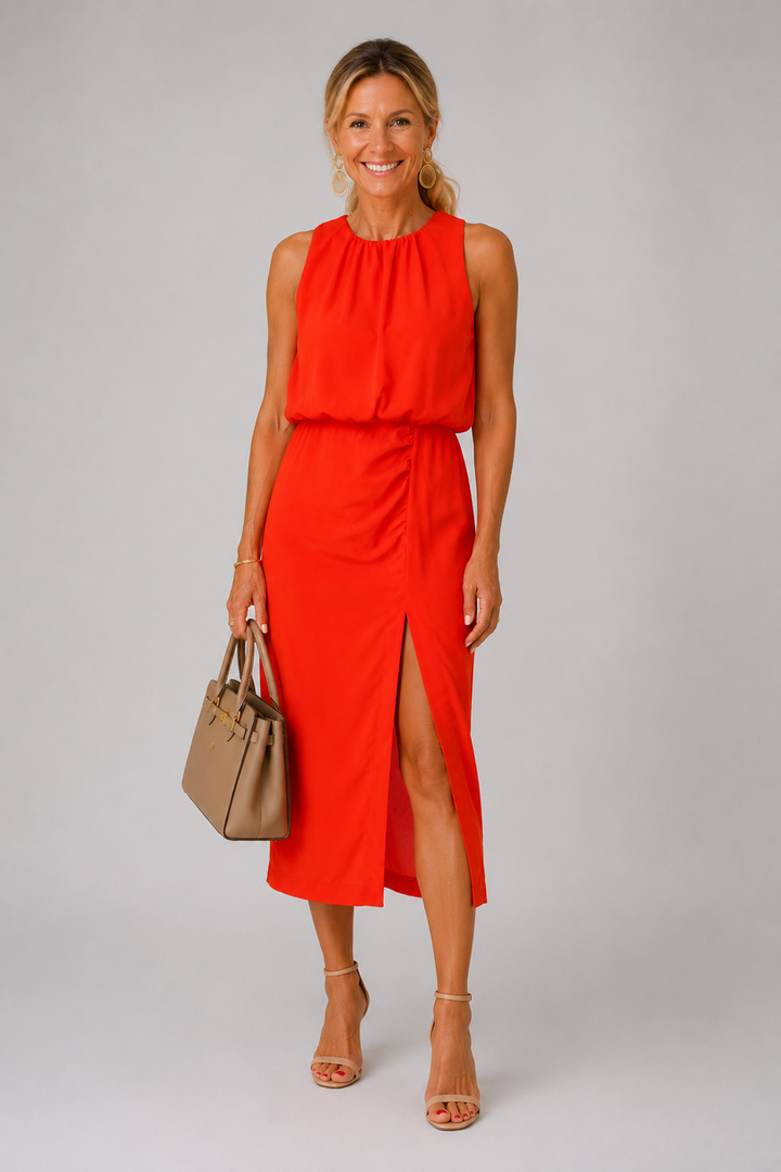 Antoinette - Vestido Midi Con Abertura Lateral