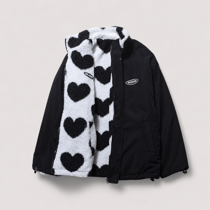 Gerina - Chaqueta Reversible Con Estampado De Corazones