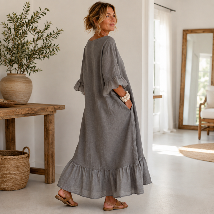 Hannele - Vestido Informal Con Volantes Y Bolsillo