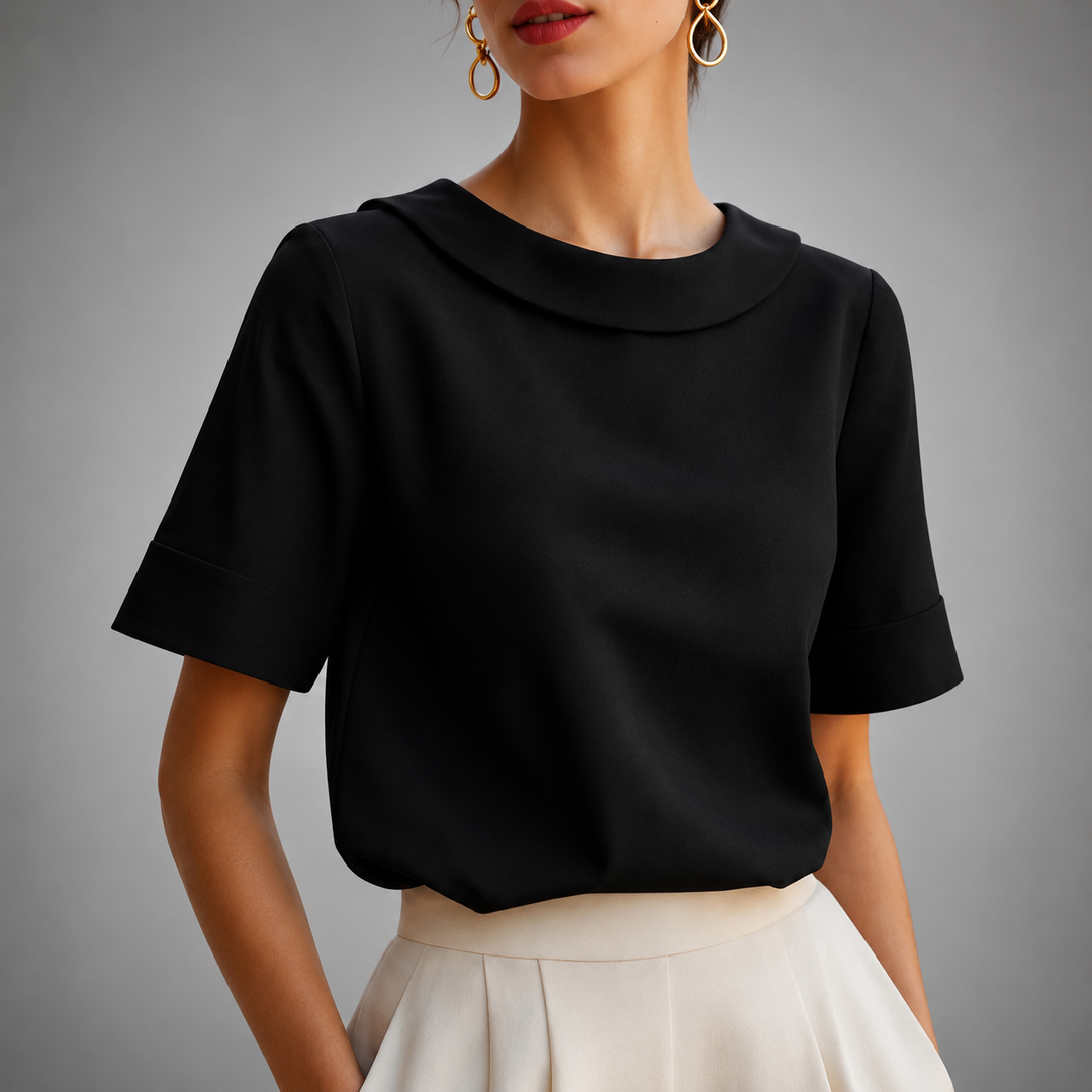 Genila - Blusa De Manga Corta Y Cuello Redondo