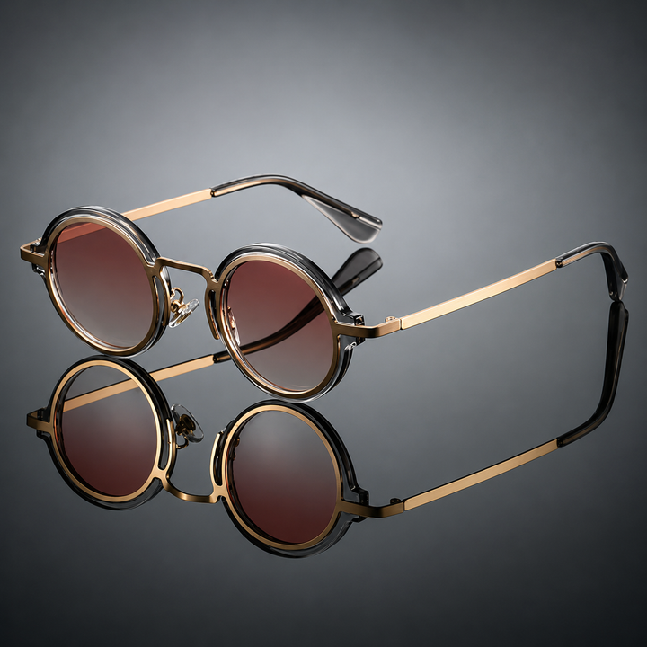 OrbitShade - Gafas De Sol Redondas Con Montura Metálica De Estilo Retro