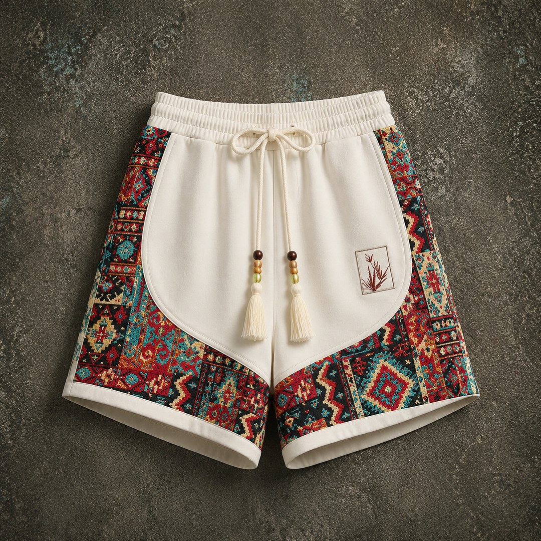Haren - Pantalones Cortos de Estilo Boho Con Cintura Elástica