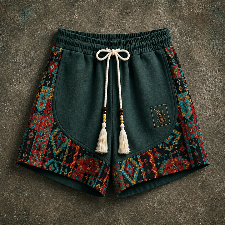 Haren - Pantalones Cortos de Estilo Boho Con Cintura Elástica