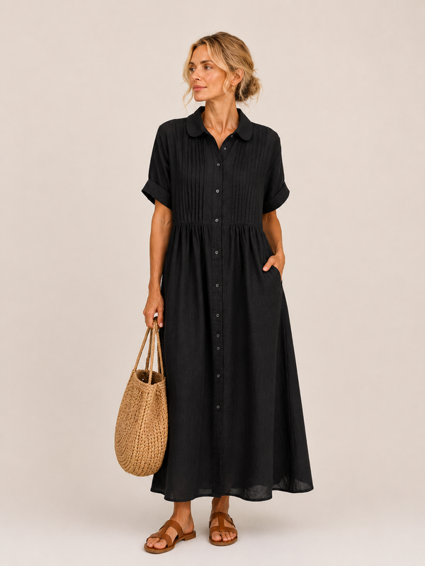 Anjali - Vestido Midi Tipo Camisa de Verano