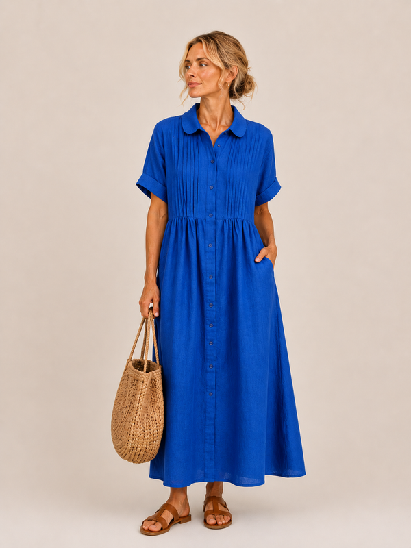 Anjali - Vestido Midi Tipo Camisa de Verano