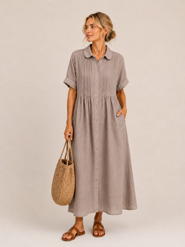Anjali - Vestido Midi Tipo Camisa de Verano