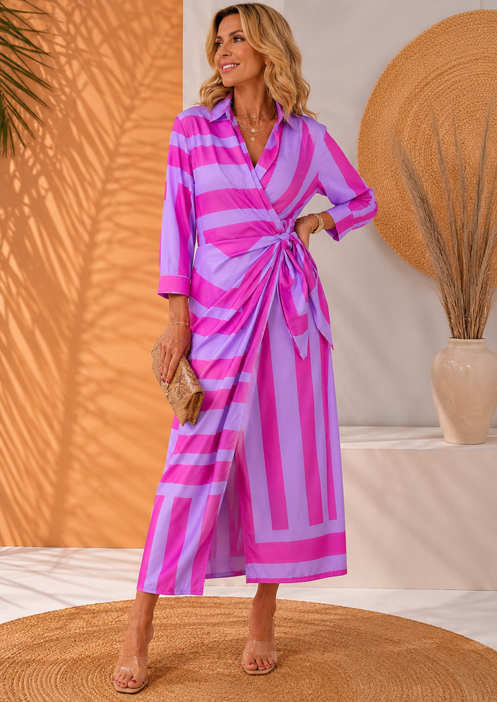 Olivera - Elegante Vestido Largo Con Lazo