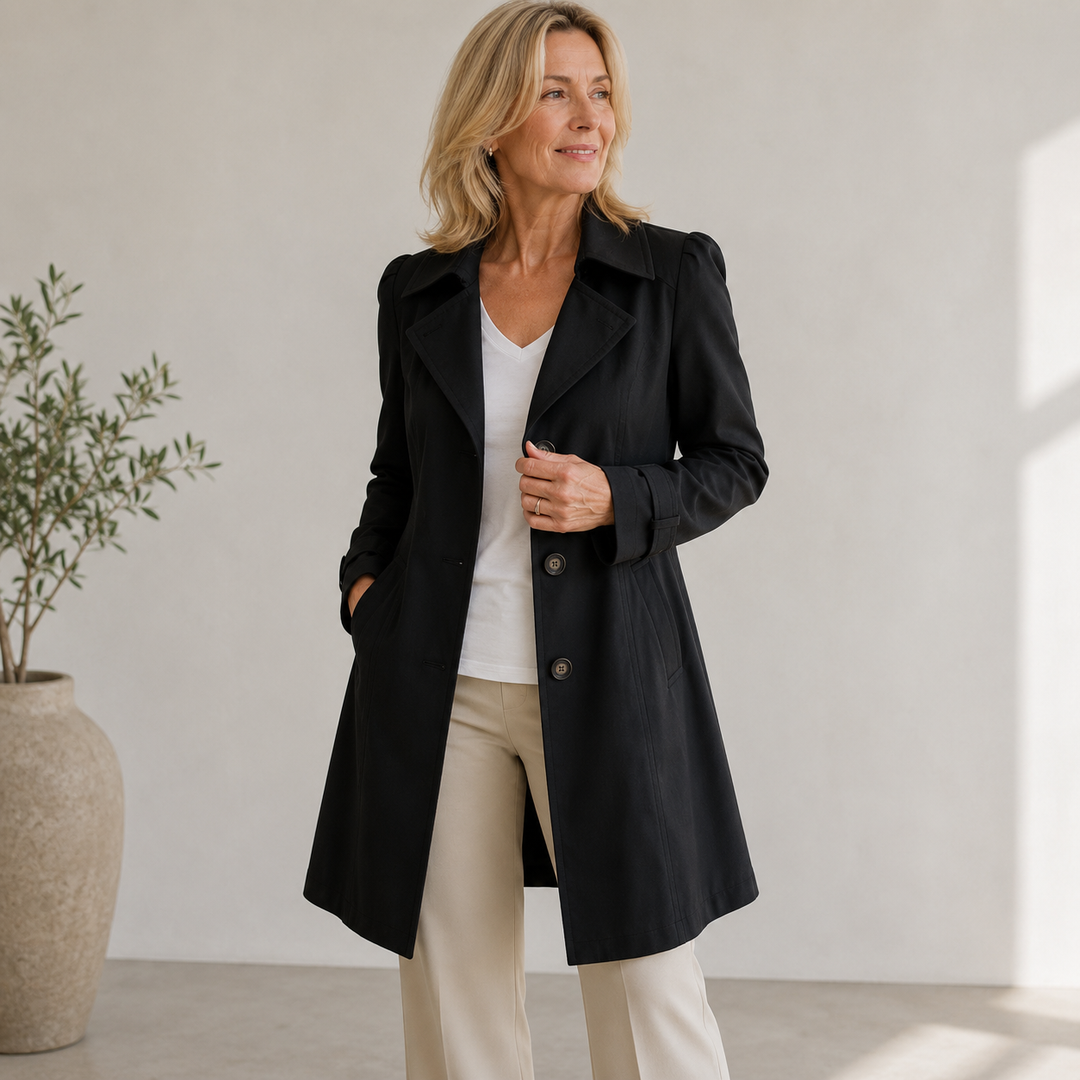 Ellice - Gabardina De Manga Larga Con Botones