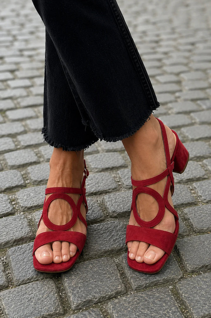 Gurng - Sandalias Con Puntera Cuadrada y Corte Redondeado