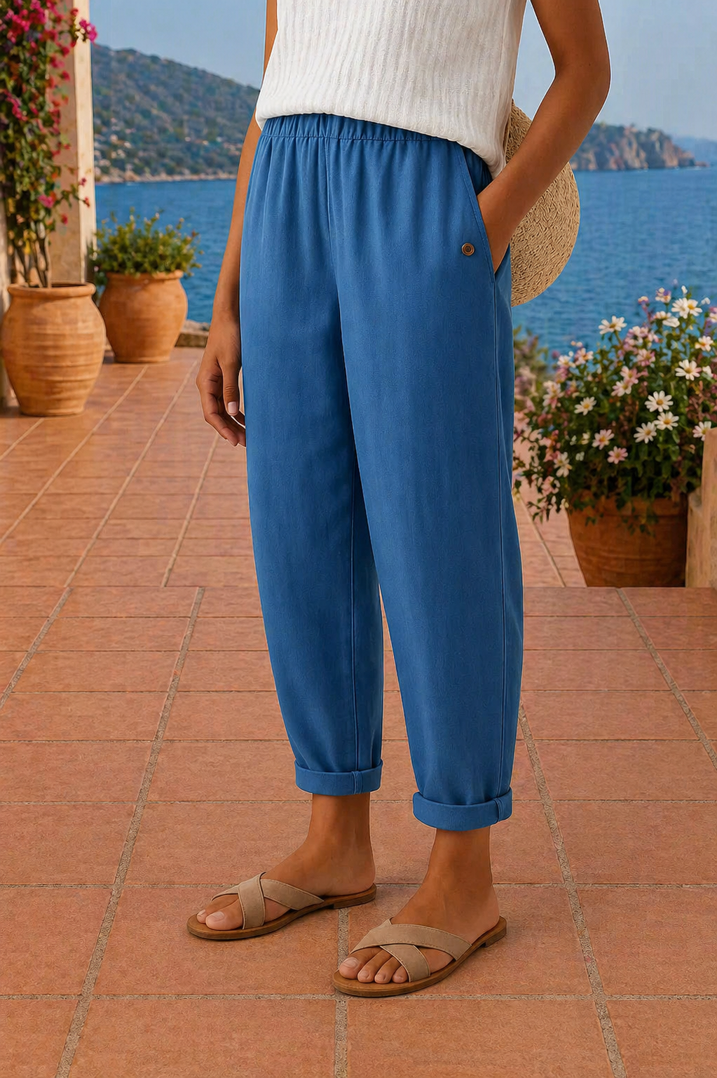 Lindia - Pantalones De Lino Ligeros