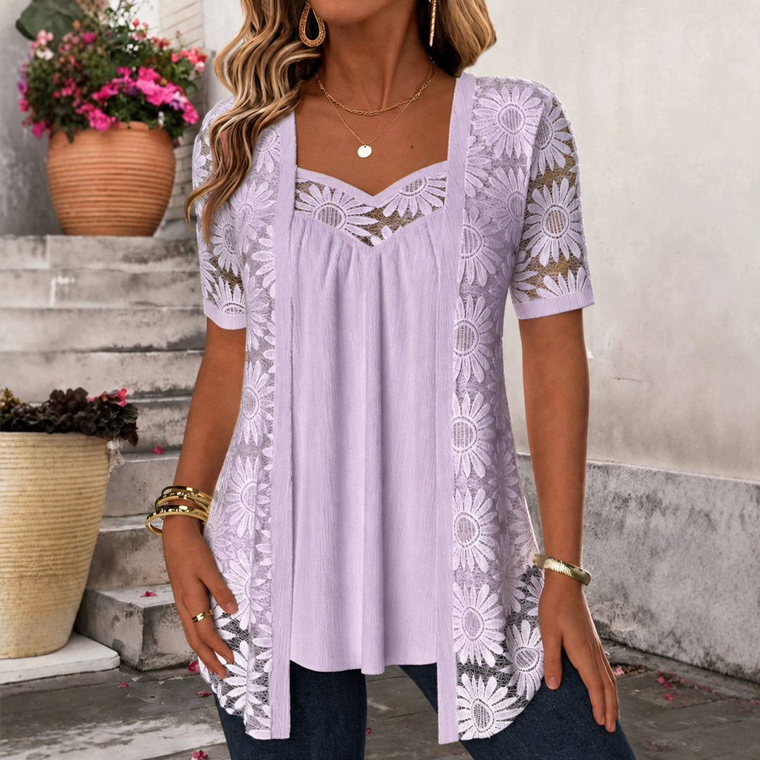 Yahaira - Blusa Elegante De Manga Corta