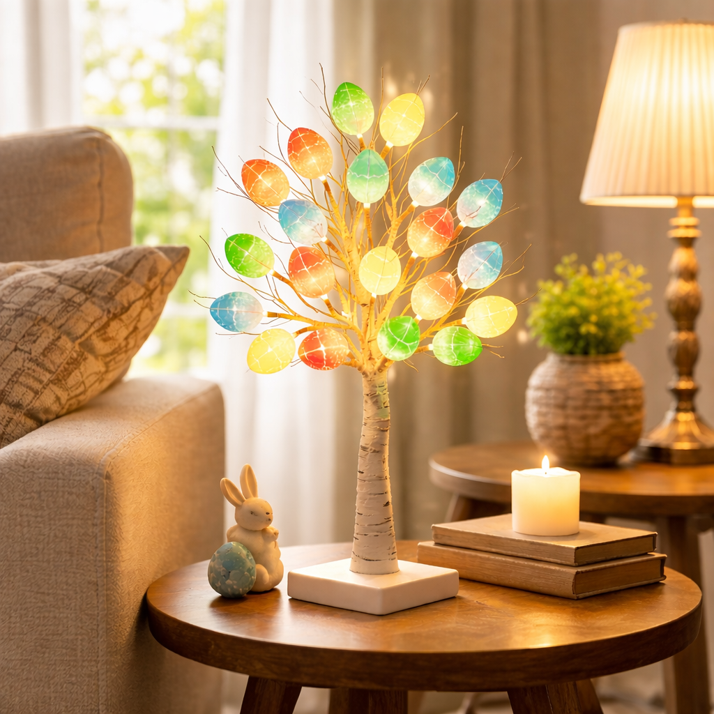 SpringAura - Árbol de Pascua Con luces LED de Colores Para Una Decoración Festiva del Hogar