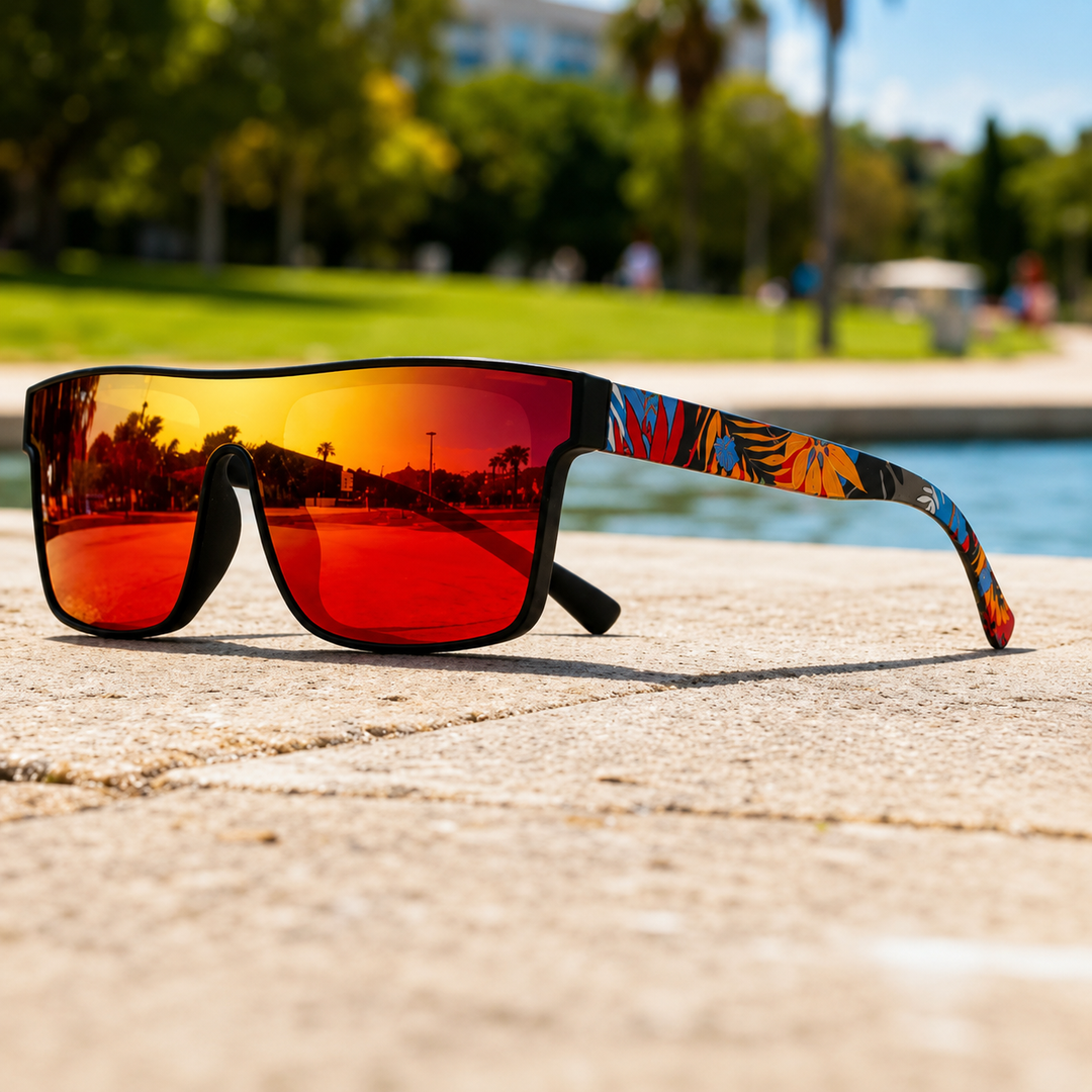 Ivy - Gafas De Sol Con Espejos y Patillas Estampadas