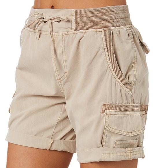 Audria - Pantalones Cortos de Cintura Alta Con Cordón y Bolsillos Tipo Cargo