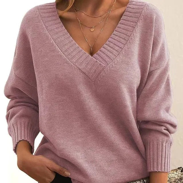 Mordane - Elegante Jersey De Manga Larga Con Cuello En V