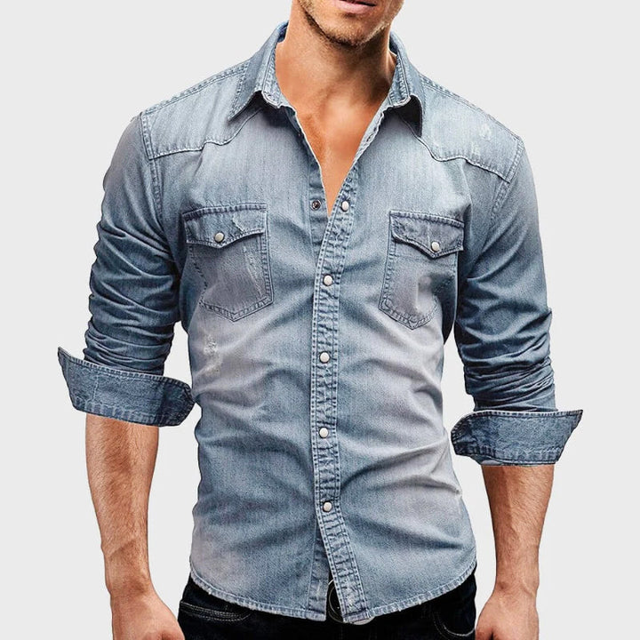 Nemanja - Elegante Camisa Vaquera Con Bolsillos