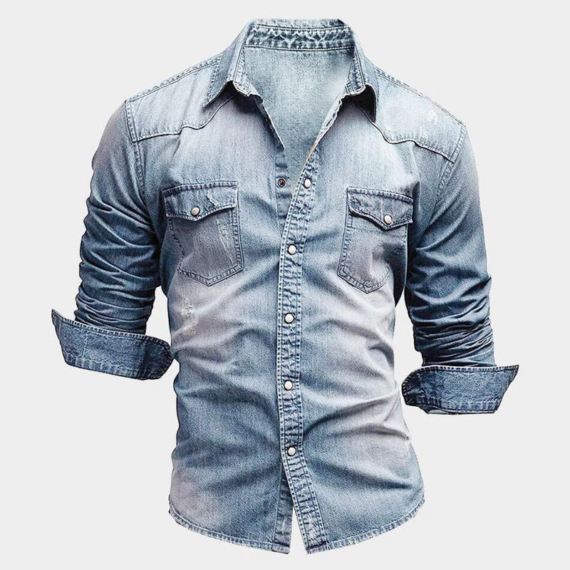 Nemanja - Elegante Camisa Vaquera Con Bolsillos