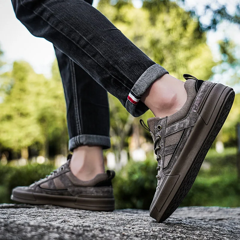 Deller - Zapatillas Deportivas de Cuero Informales