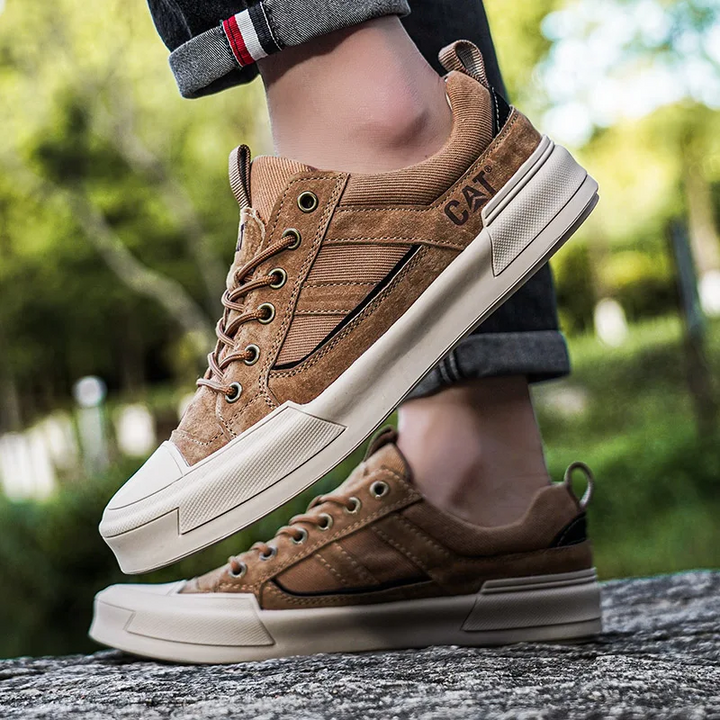Deller - Zapatillas Deportivas de Cuero Informales