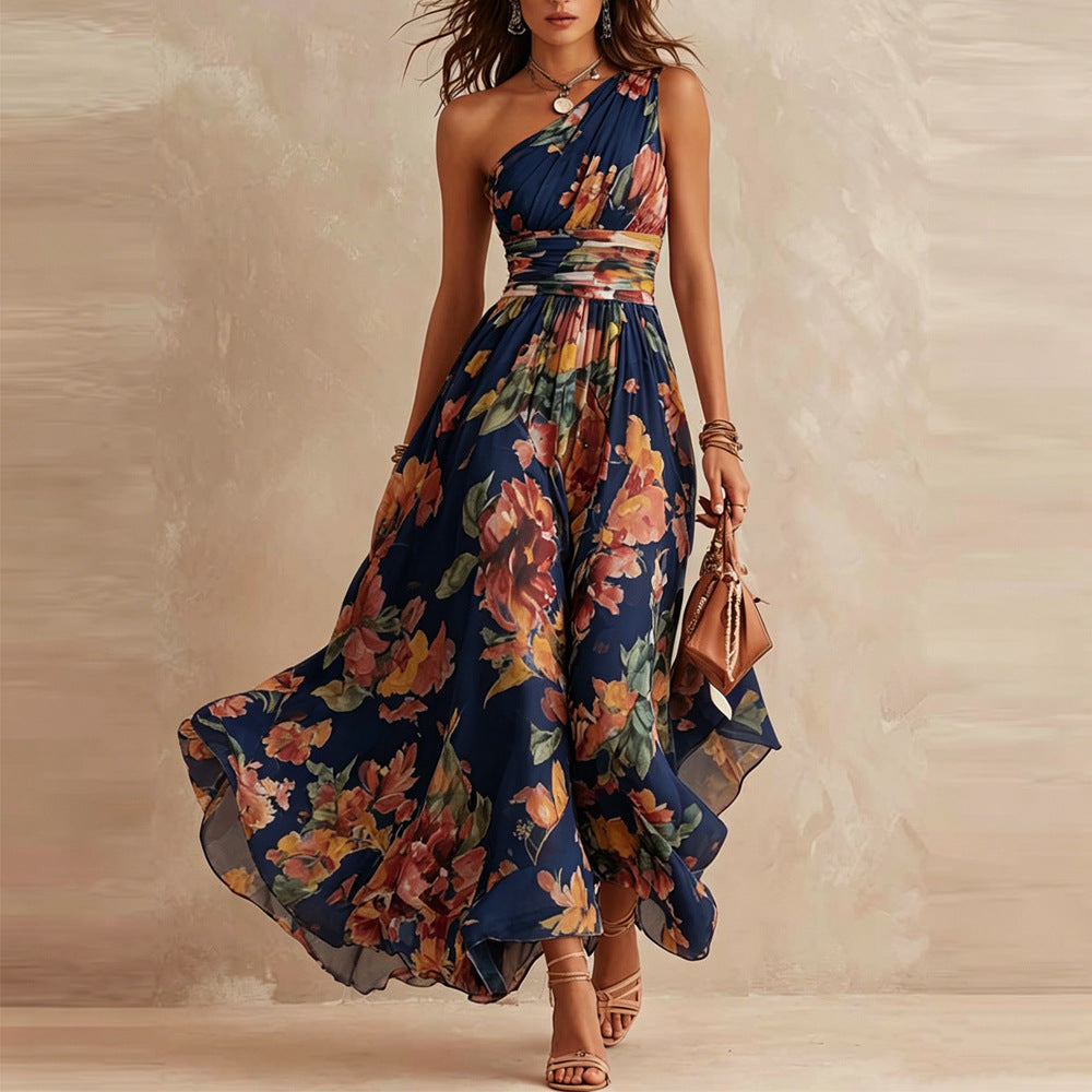 Lesena - Elegante Vestido Largo Con Estampado Floral