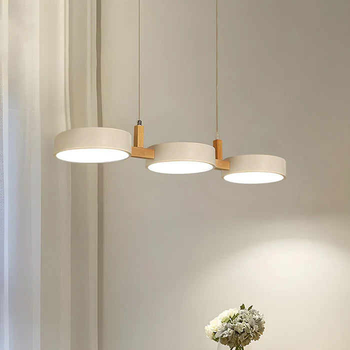 Lumévo - Cilindro Lámpara Colgante Escandinavo Diseño en Metal y Madera