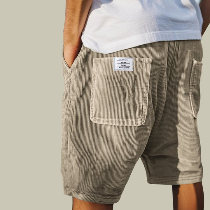 Steyn - Pantalones Cortos de Terciopelo Con Cintura Elástica