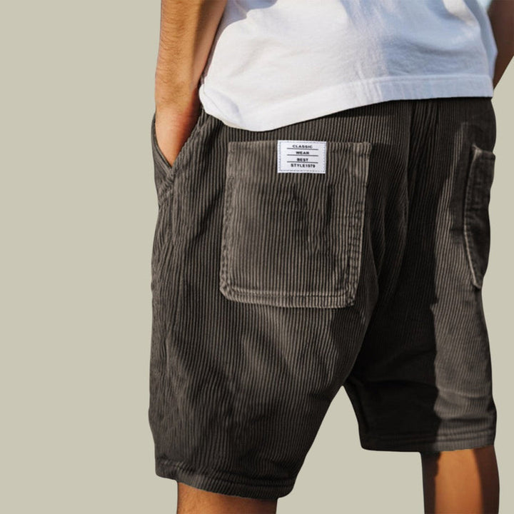 Steyn - Pantalones Cortos de Terciopelo Con Cintura Elástica