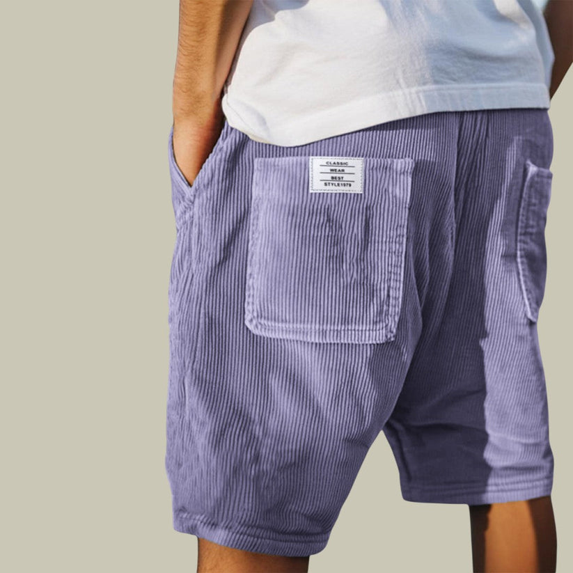 Steyn - Pantalones Cortos de Terciopelo Con Cintura Elástica