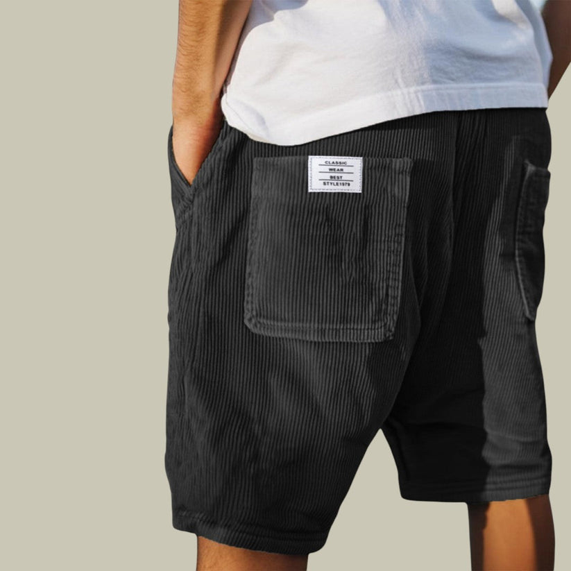 Steyn - Pantalones Cortos de Terciopelo Con Cintura Elástica