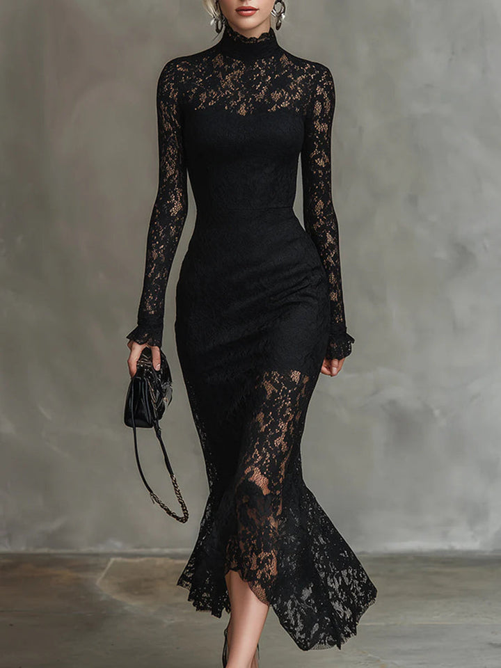 Yalissa - Vestido Largo de manga Larga con Encaje