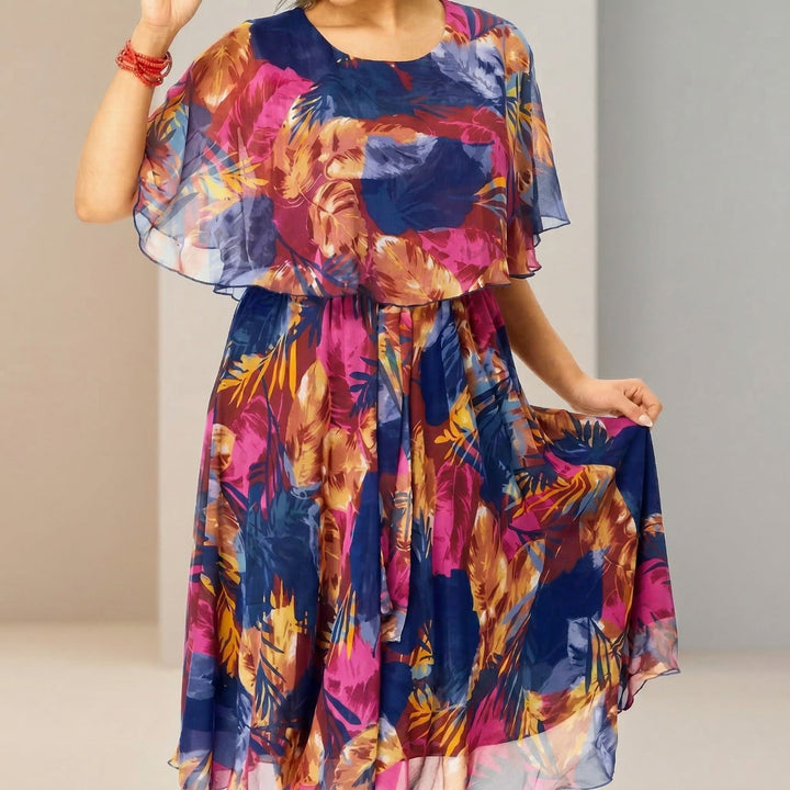 Irenen - Vestido midi de Gasa con Estampado Floral