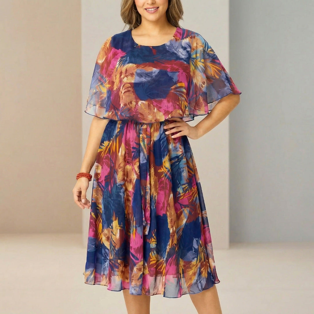 Irenen - Vestido midi de Gasa con Estampado Floral