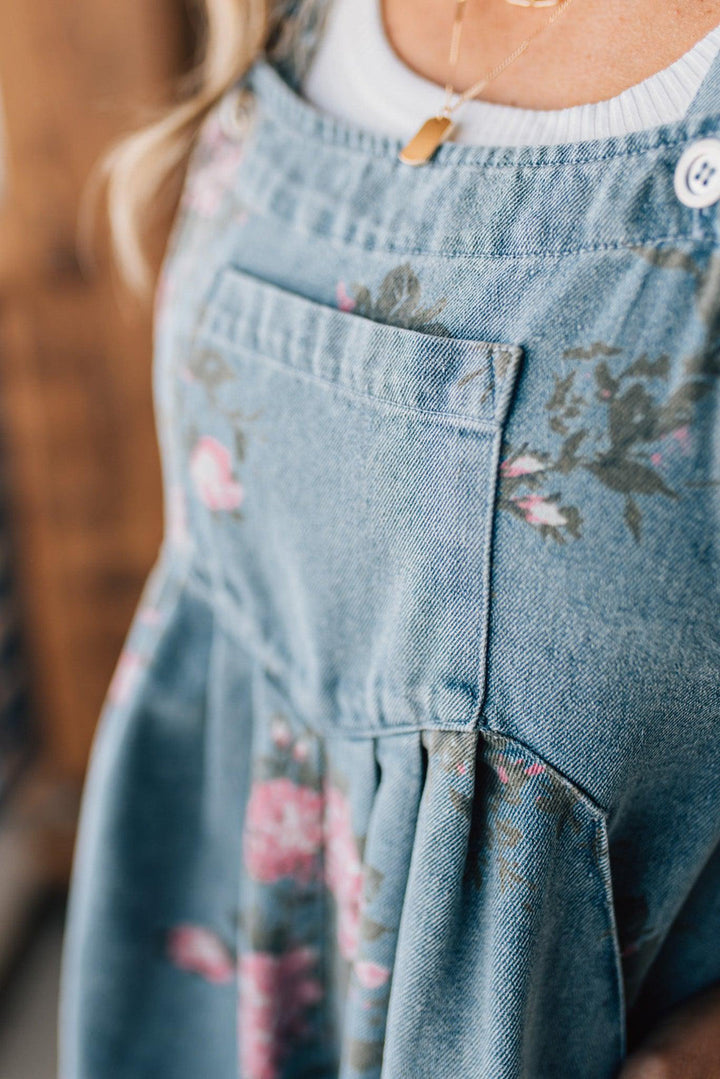 Katien - Mono de Denim con Estampado Floral