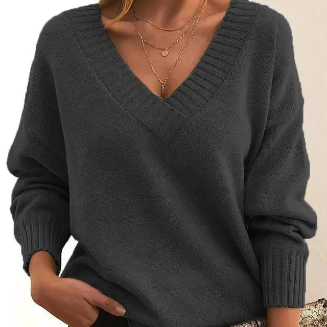 Mordane - Elegante Jersey De Manga Larga Con Cuello En V