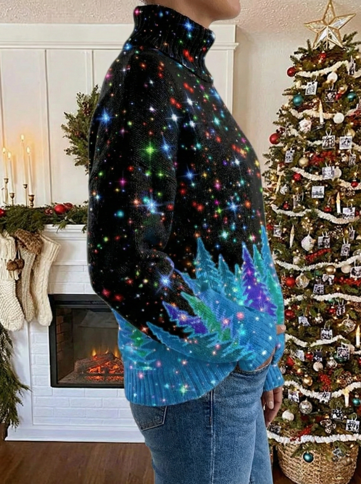 Helda - Jersey Navideño Con Estampado De Estrellas
