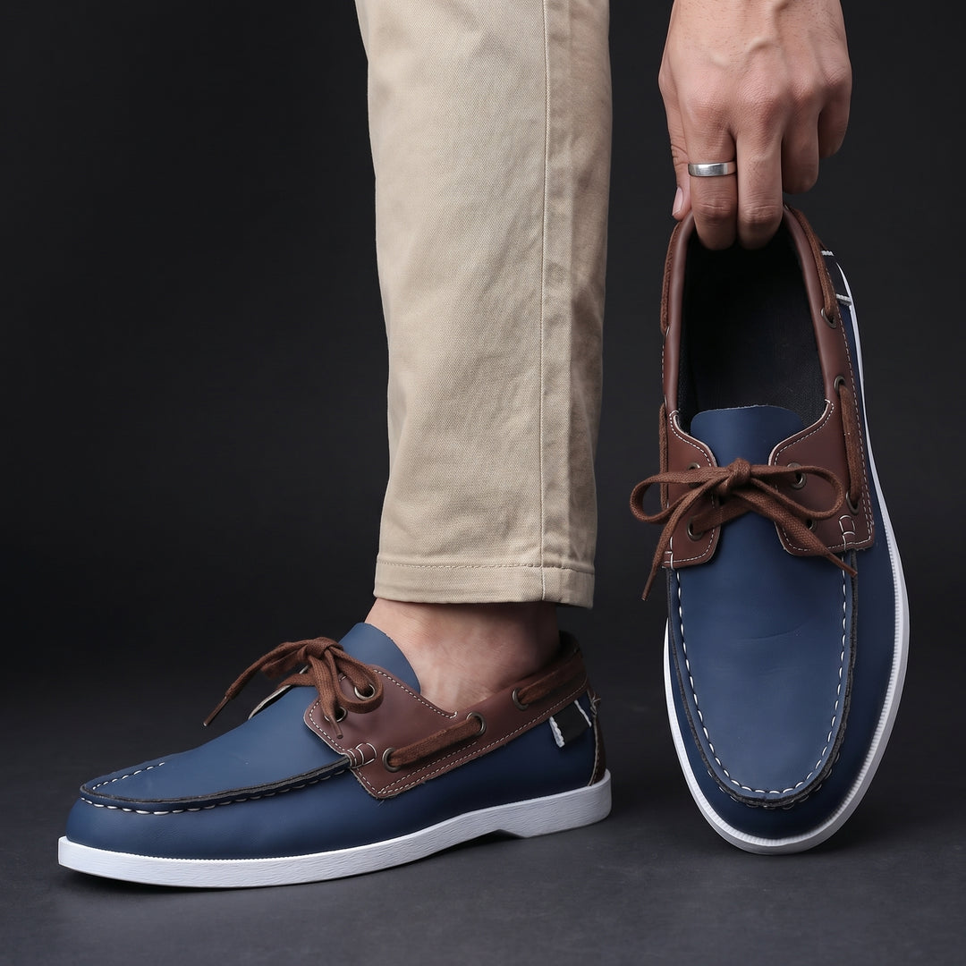 Kuachner - Zapatos Náuticos Con Cordones en la Parte Delantera