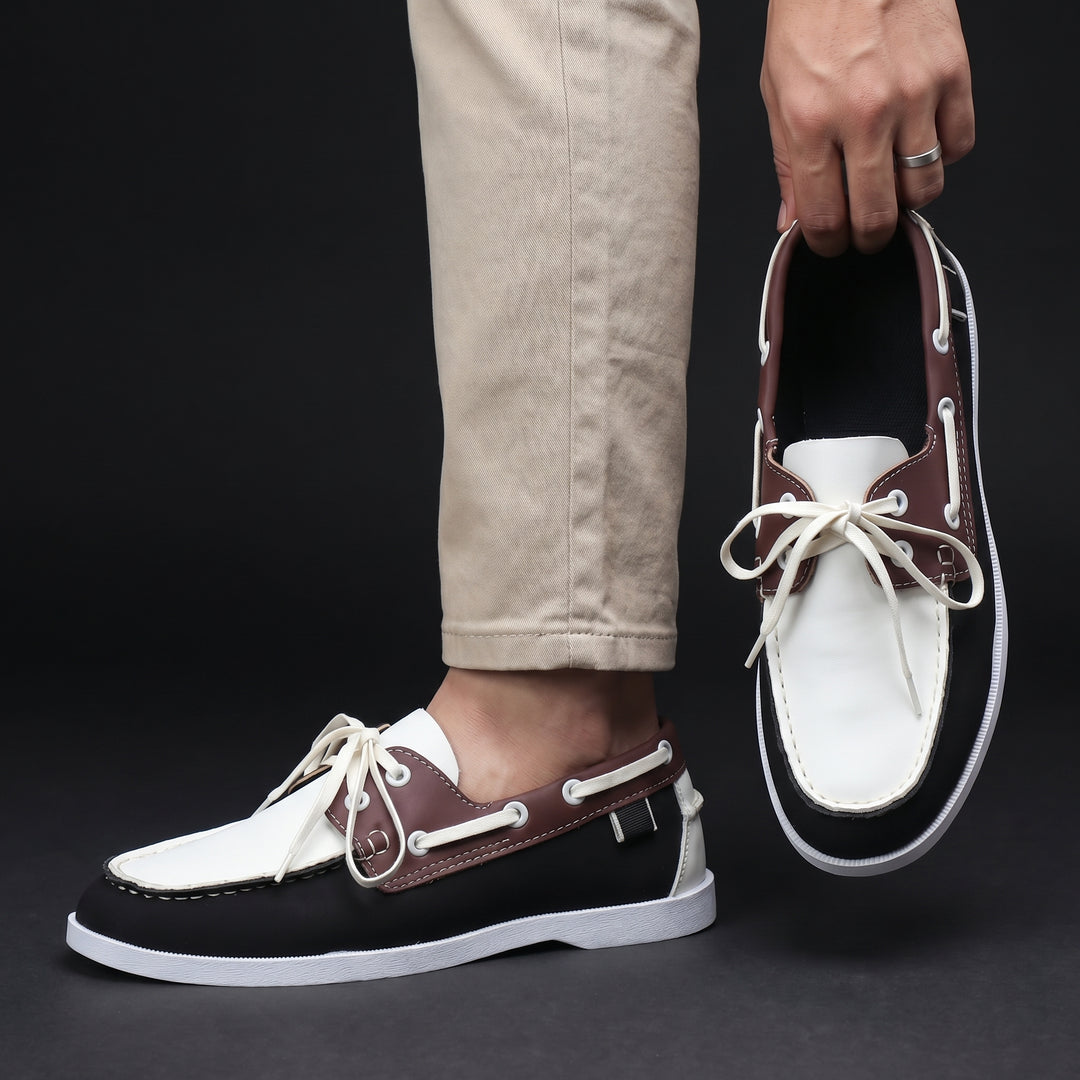 Kuachner - Zapatos Náuticos Con Cordones en la Parte Delantera