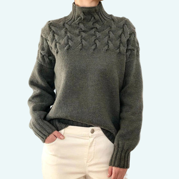 Farrah - Elegante Jersey De Cuello Alto De Punto