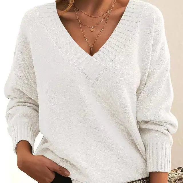 Mordane - Elegante Jersey De Manga Larga Con Cuello En V