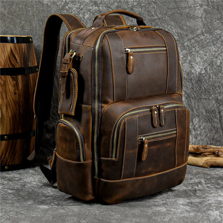 SummitCarry - Mochila De Viaje Vintage De Piel De Vacuno