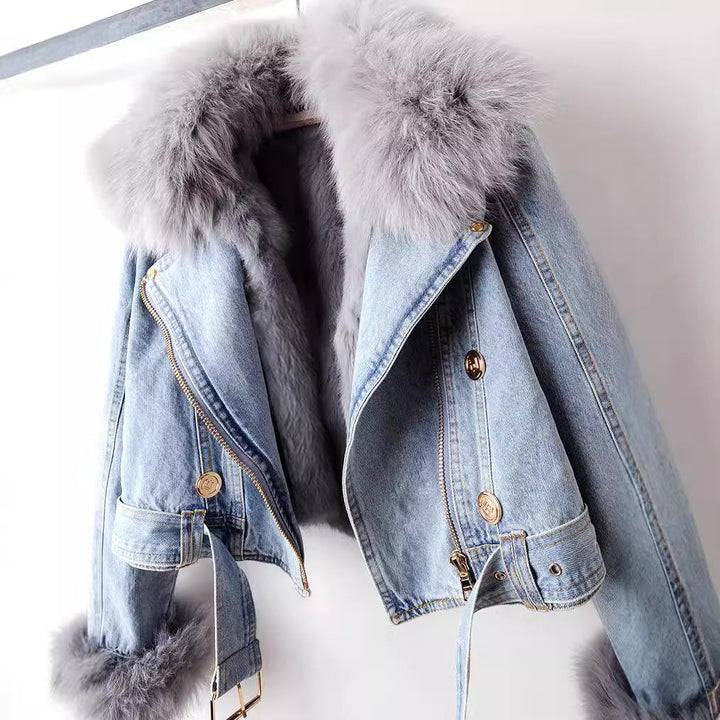 Hilde - Chaqueta Vaquera Ajustada Con Forro De Piel