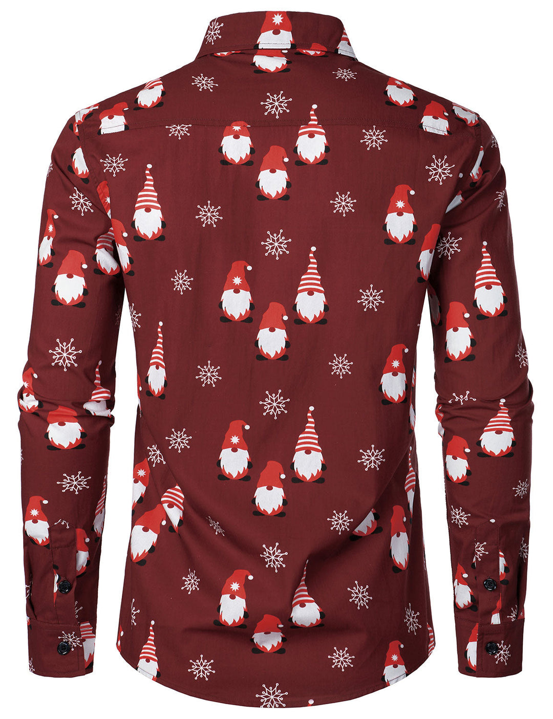 Isaac - Camisa de Manga Larga de Algodón para Hombre, roja y con Motivos Navideños de Elfos