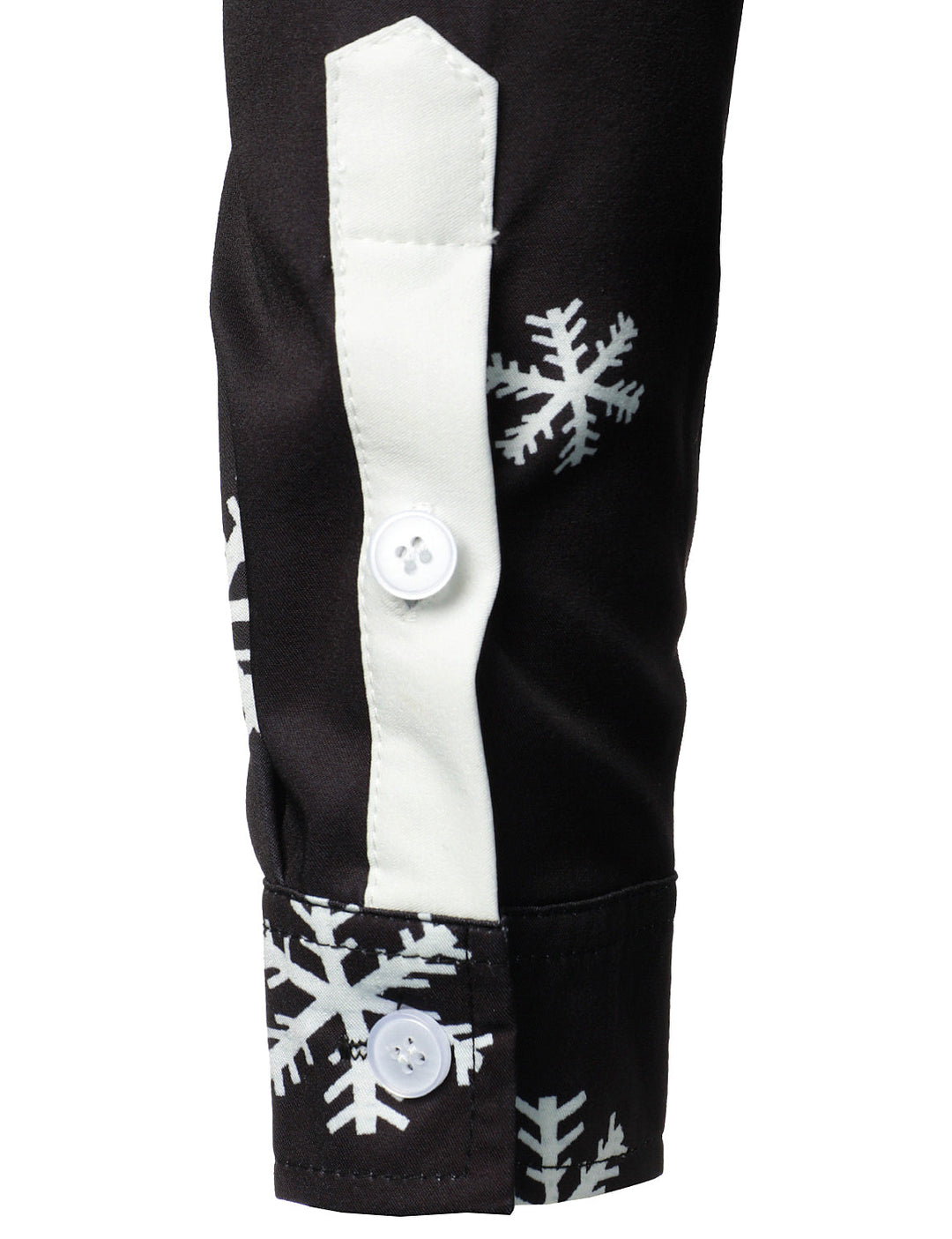 Mathan - Camisa Divertida de manga Larga con Botones para Hombre, color negro, con diseño de Papá Noel