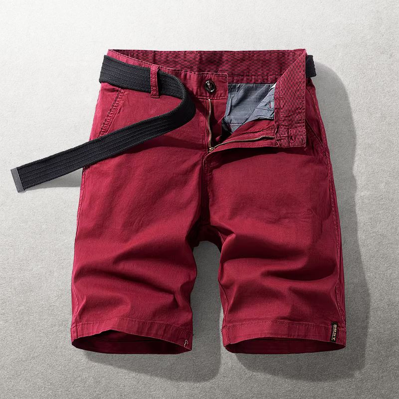 Heinen - Pantalones Cortos Informales Con Cinturón de Tela Ajustable