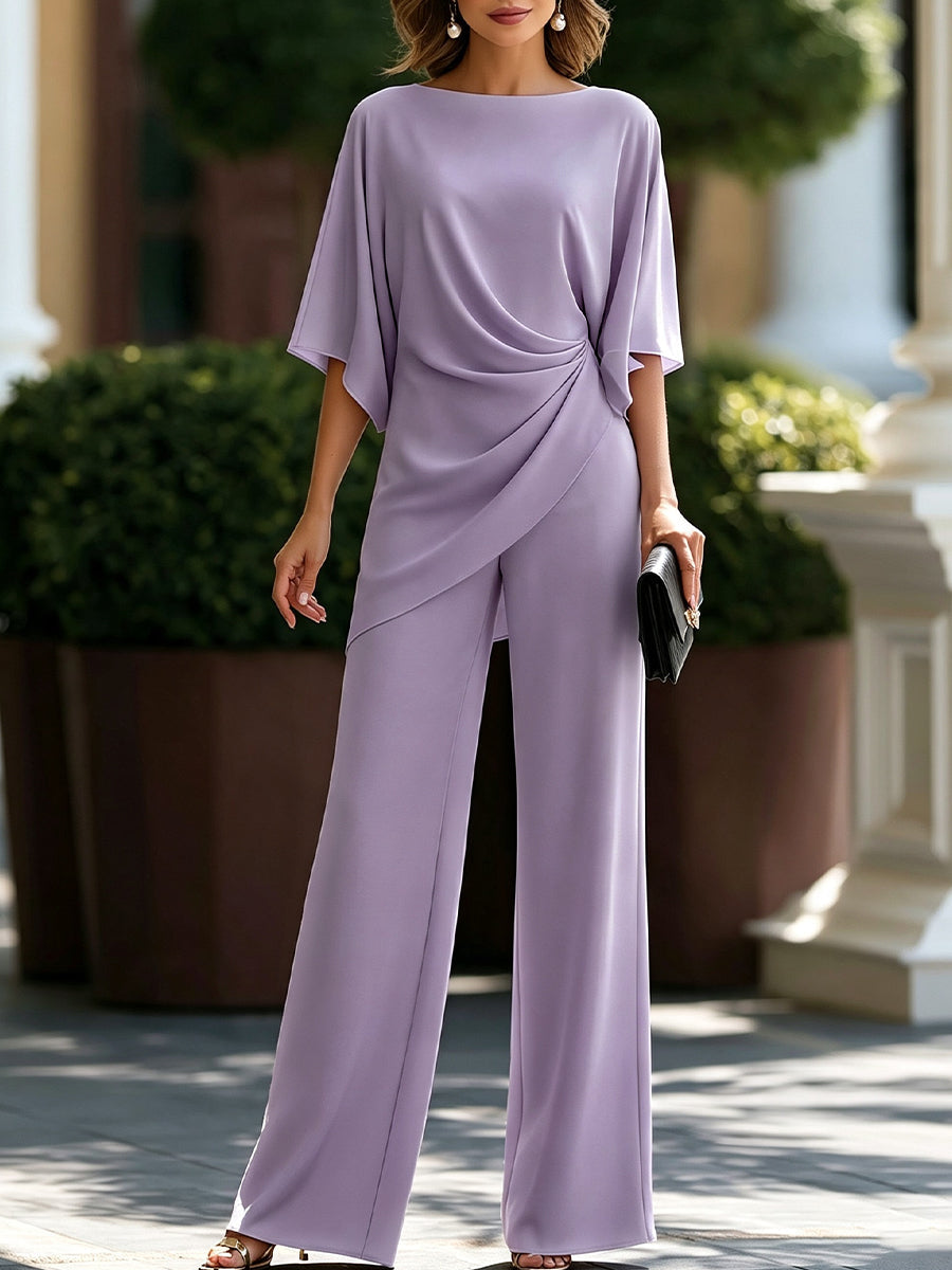 Siala - Blusa Drapeada Y Pantalones De Pierna Ancha