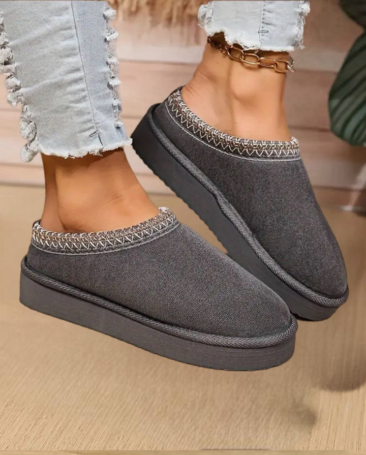 Hilaria - Pantufla de Cachemira Con Suela Gruesa y Cálida