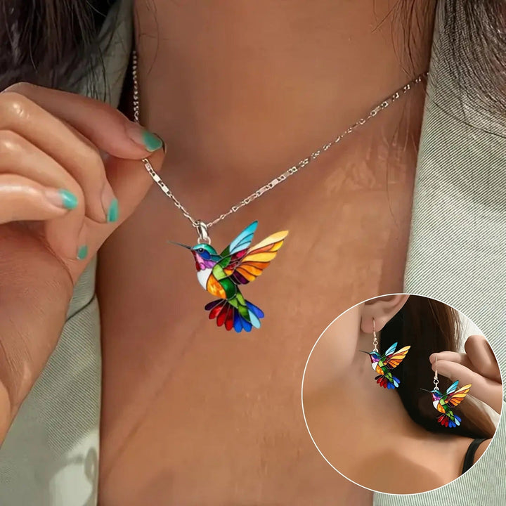 Nahla - Collar y Pendientes Colibrí